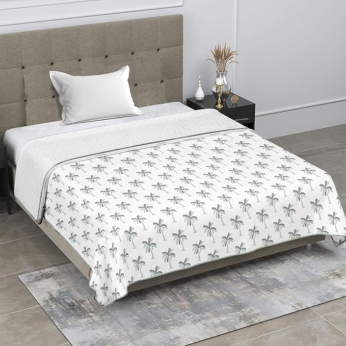 100% Cotton Dohar for Single Bed (Island Oasis White)