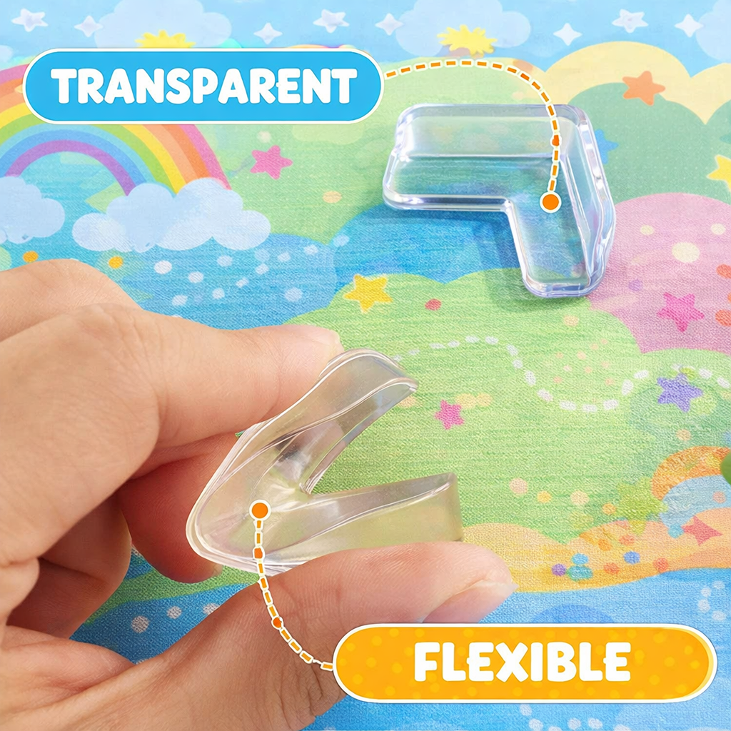 L - Shaped Silicone Tranaparent Corner Guards | Baby Proofing Edge & Corner Guards for Sharp Edges, Table, Bed & Furniture | Child Safety Cushion for Baby Proofing