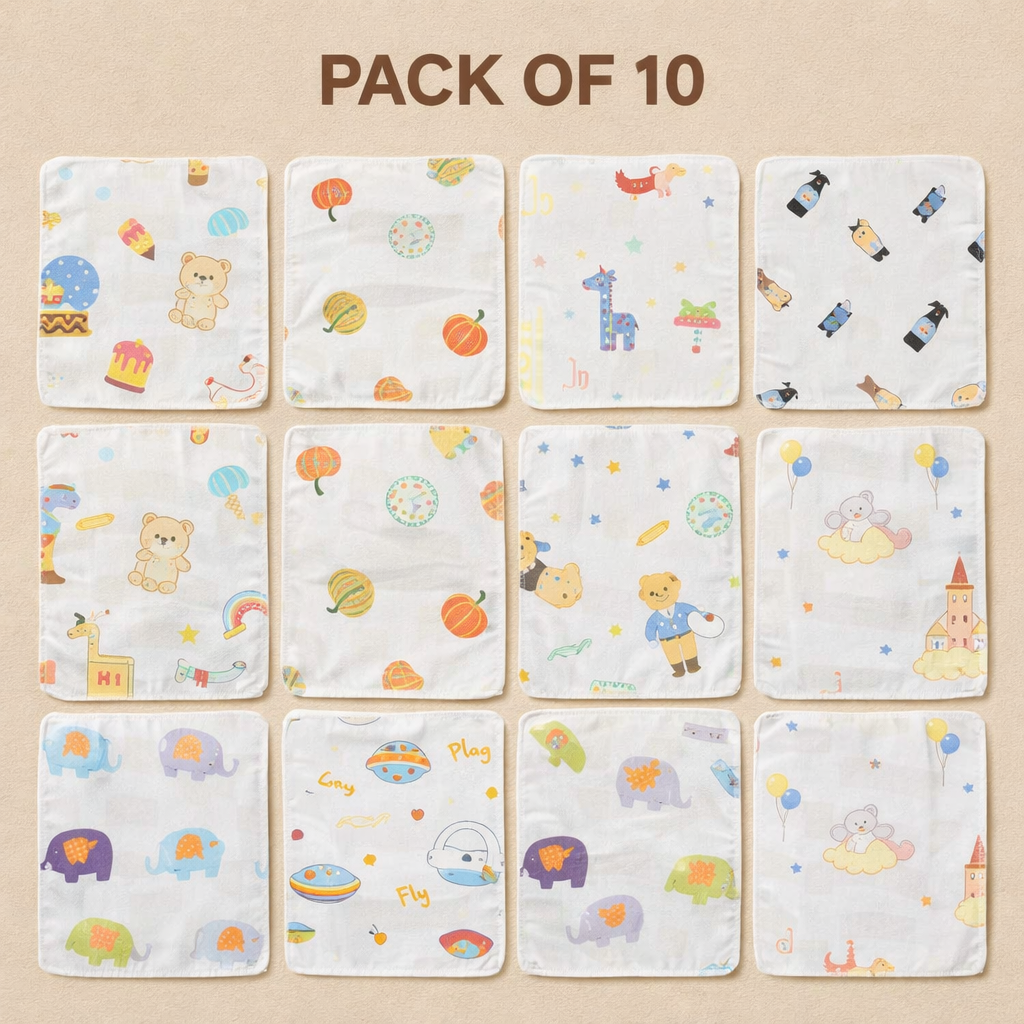 2-Layer Muslin Napkins (Pack of 10) – 25×25 cm