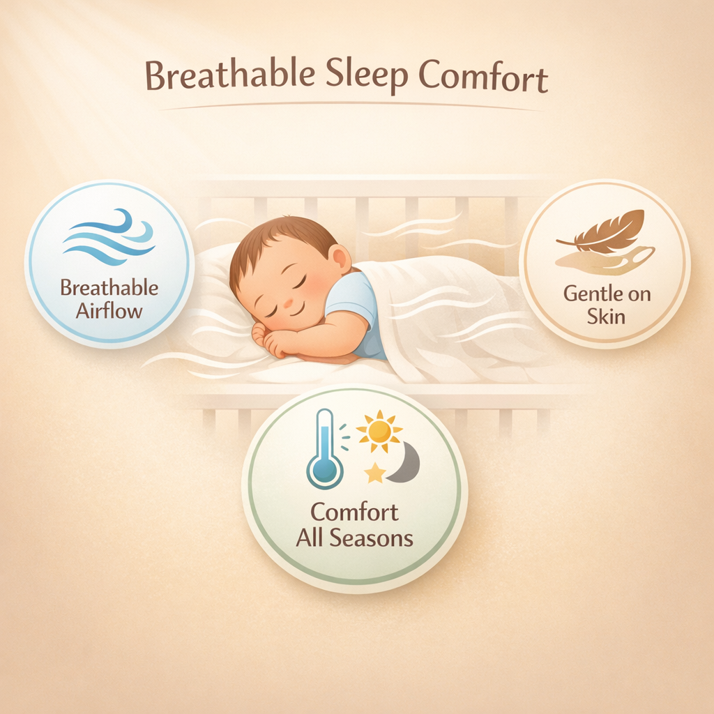 Carousel Print Luxurious 6-Layer Muslin Baby Blanket (110 × 110 cm) | Reversible, Breathable, Soft & All-Season Comfort