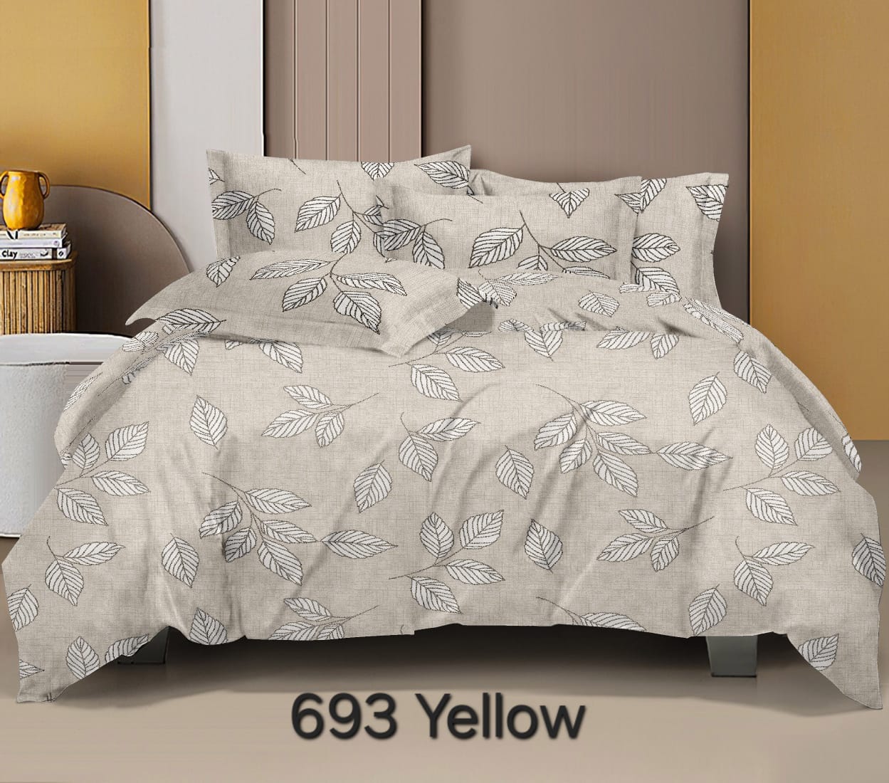 Pure White Floral Cotton Satin Bedsheet for King Size Bed | 1 Bedsheets (108x108Inches) with 2 Pillow Covers | 186 TC Bedsheet