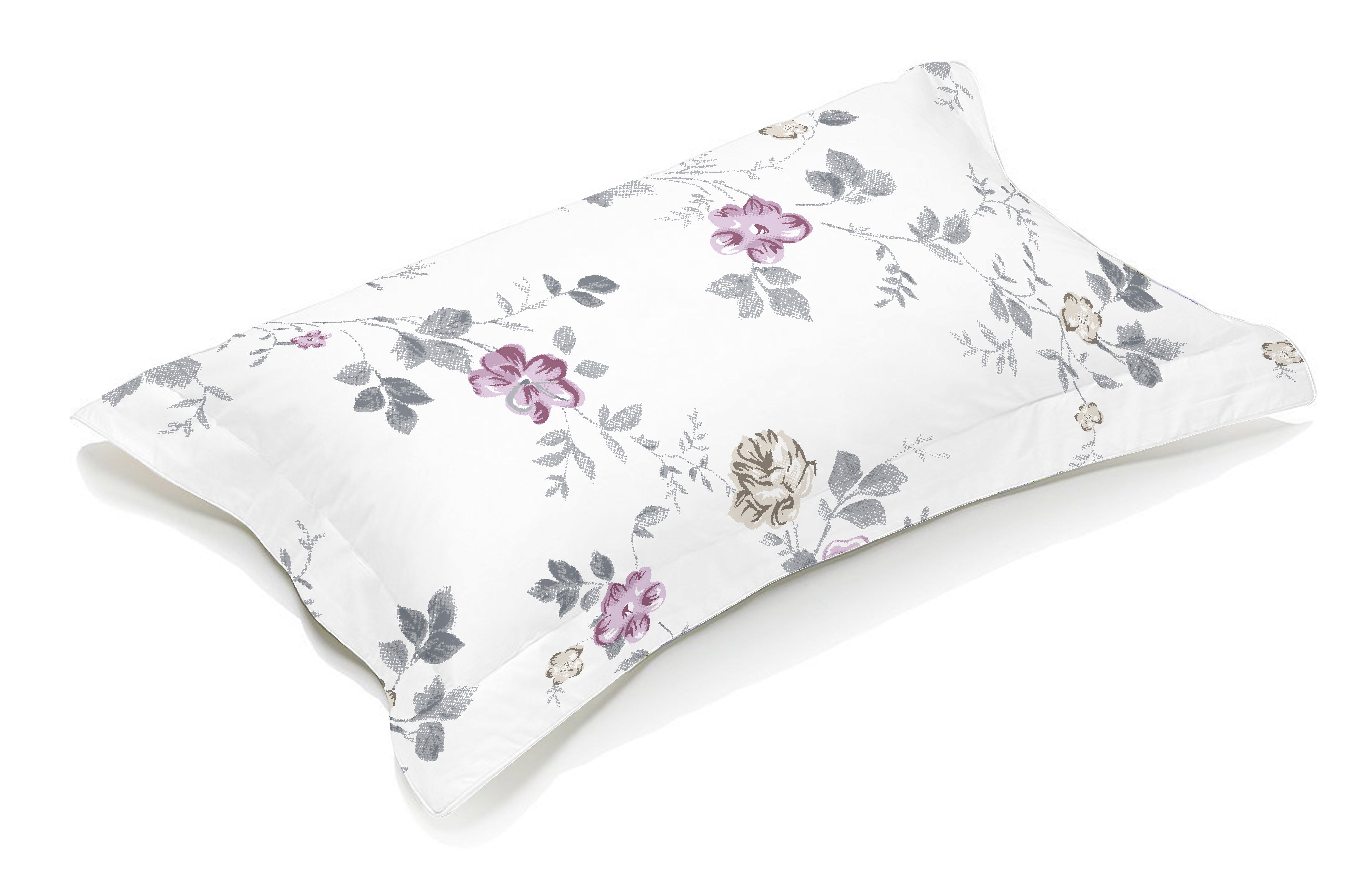 Pure Cotton Double Bedsheet | Queen Size | 186 TC (White Blue & White Pink Floral Elegance)