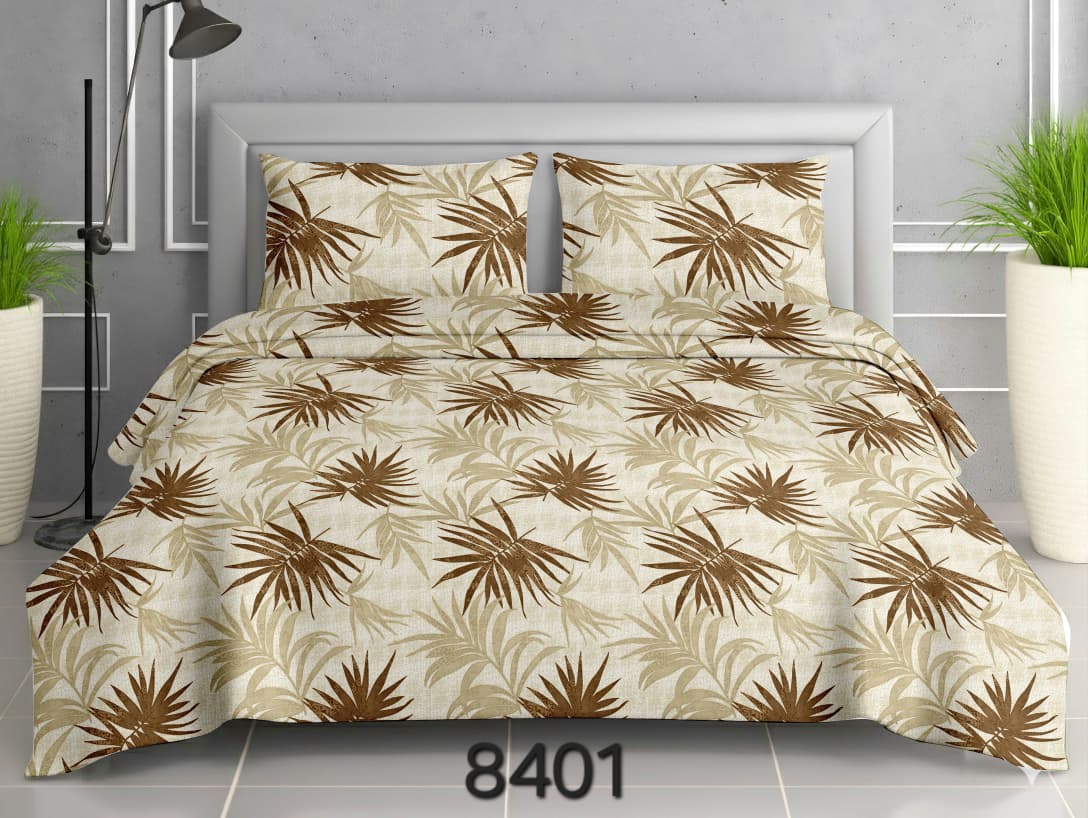 Pure Cotton Double Bedsheet | Queen Size | 186 TC (Autumn Fall Leaves)