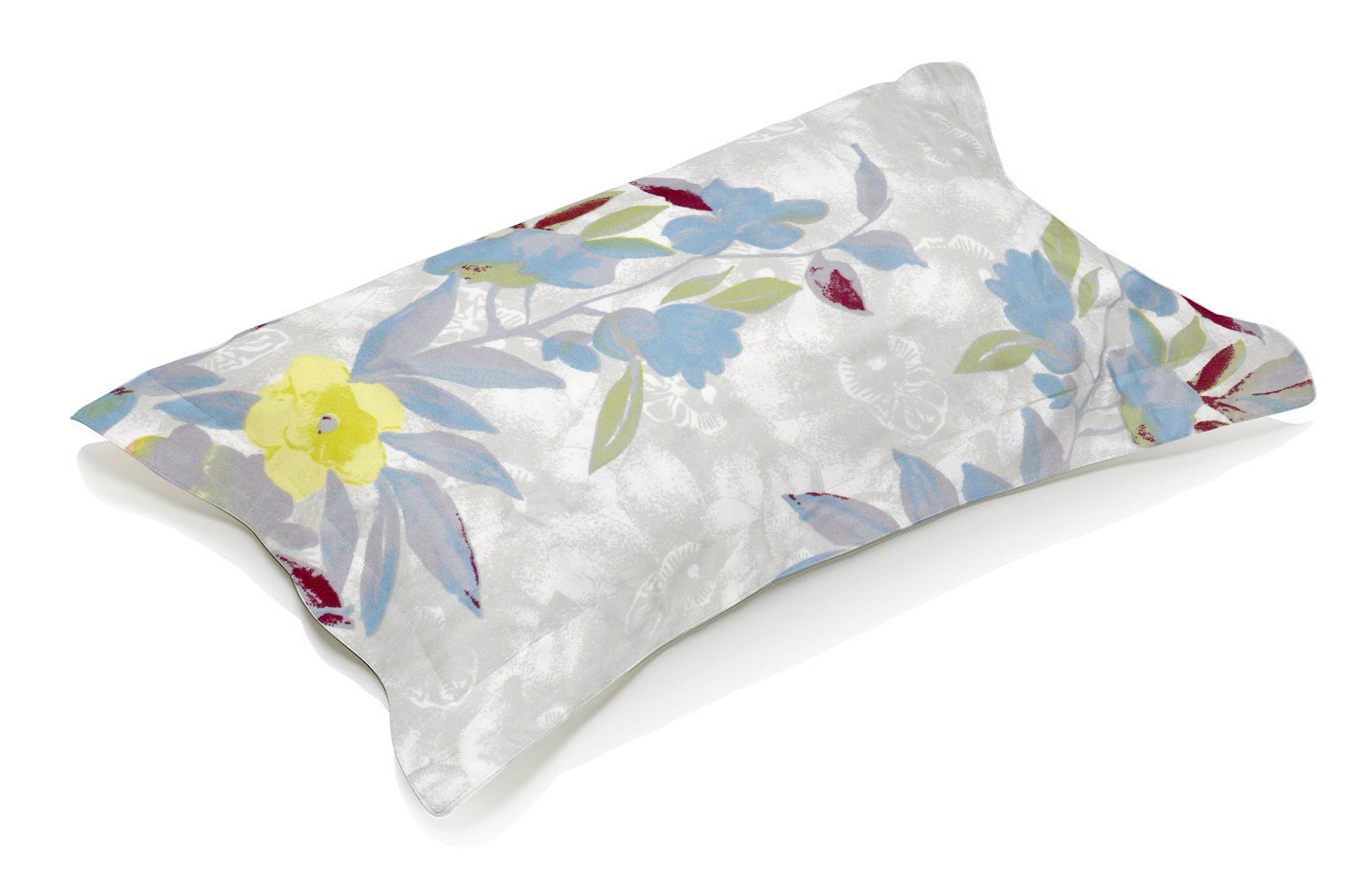 Fall Leaves Glaze Cotton Bedsheet Double Bed Grey Color | 300 TC | Queen Size