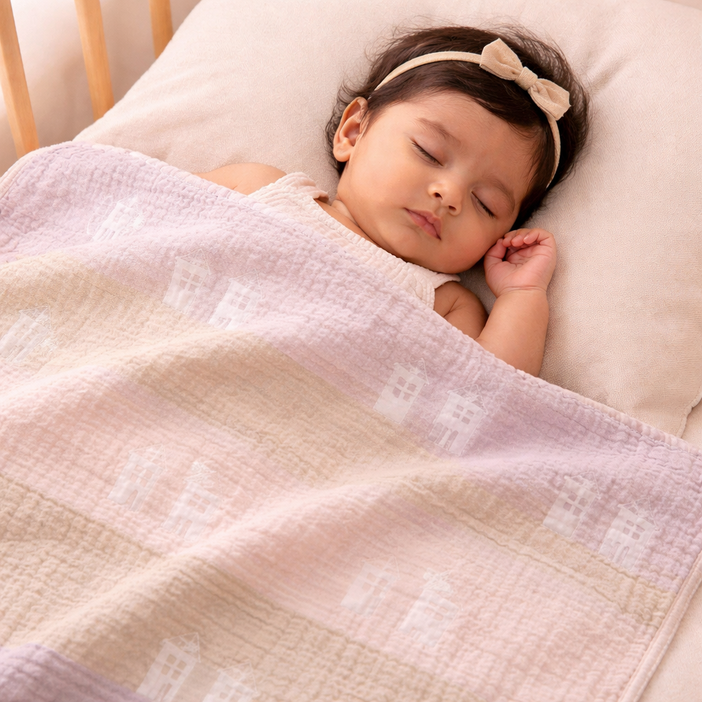 House Kitty New Born Baby Blanket | 100% Cotton Multipurpose Blanket for Babies