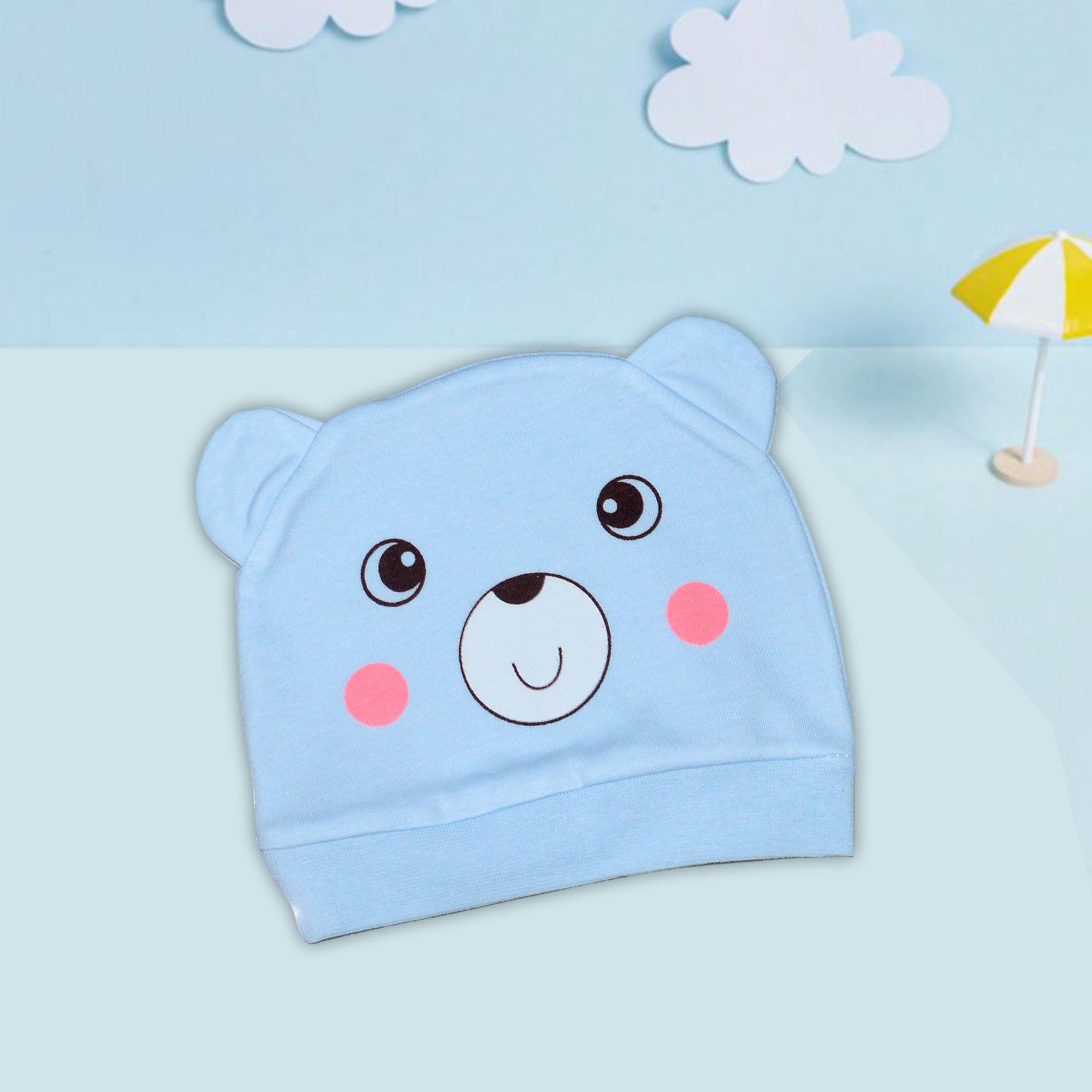 Bear Design Baby Caps in Blue