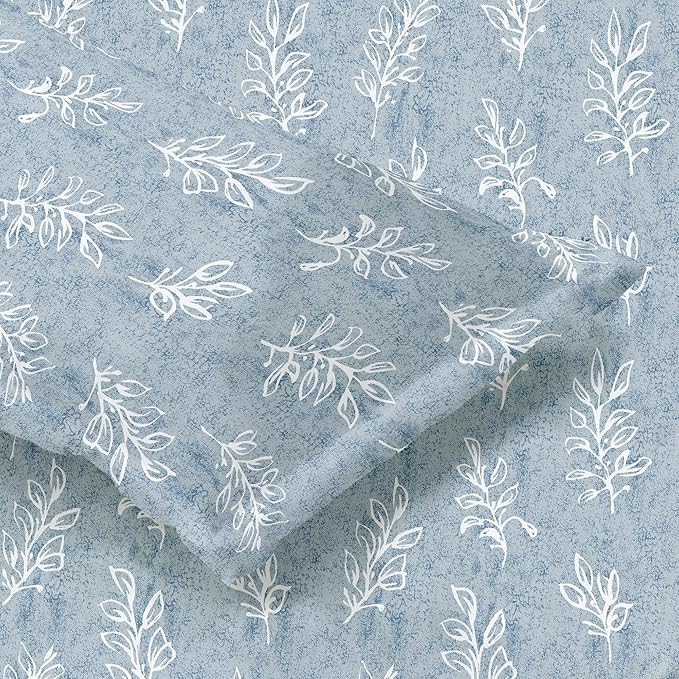 Blue Cotton Double Bedsheet (90x100 In)