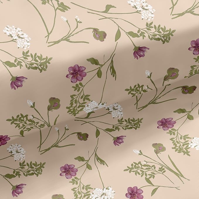 Brown Cotton Bedsheet Double Bed (Tropical Blooms)