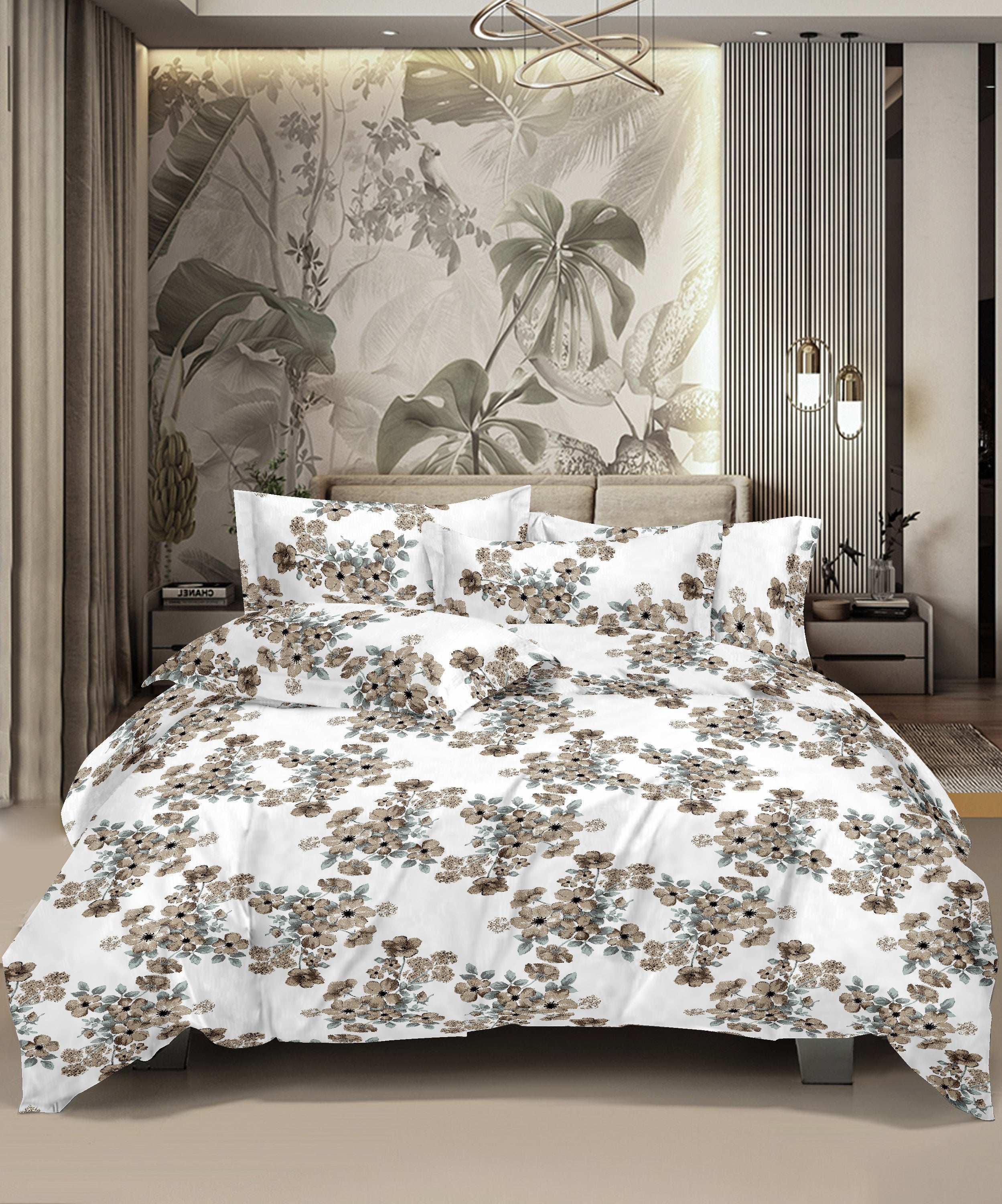 Brown Pure Cotton Bedsheet Queen Size