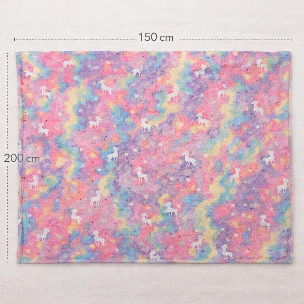Rainbow Unicorn Kids Glow in Dark Blanket for bedtime | (150 × 200 cm) | Soft & Comfort