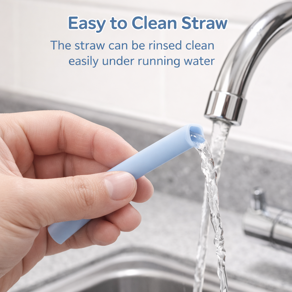 Silicone Baby Sipper Cup with Straw Blue Teddy Bear | BPA-Free | 200ml Baby Hydration Training Cup | Baby Travel sipper | Teething Friendly