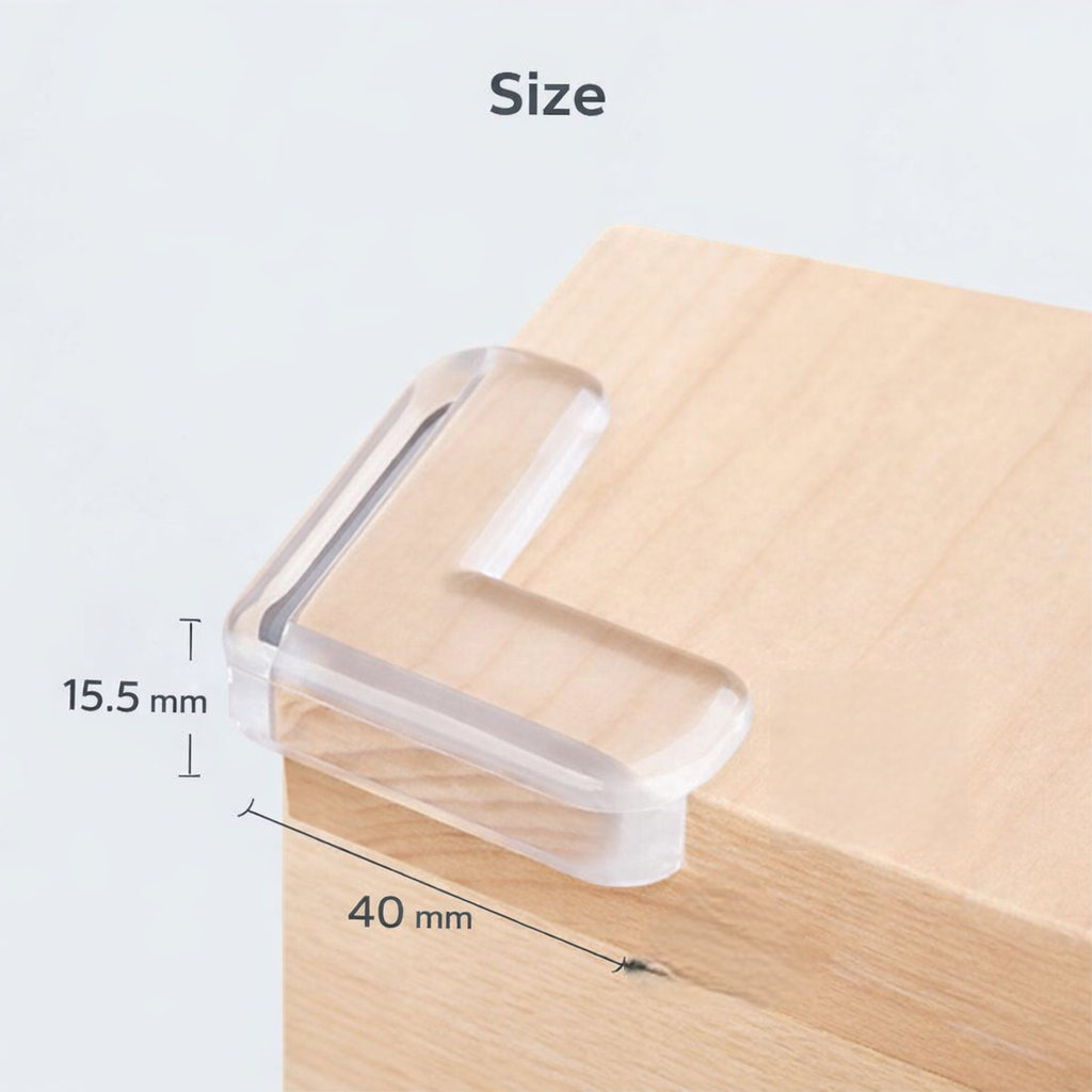 L - Shaped Silicone Tranaparent Corner Guards | Baby Proofing Edge & Corner Guards for Sharp Edges, Table, Bed & Furniture | Child Safety Cushion for Baby Proofing