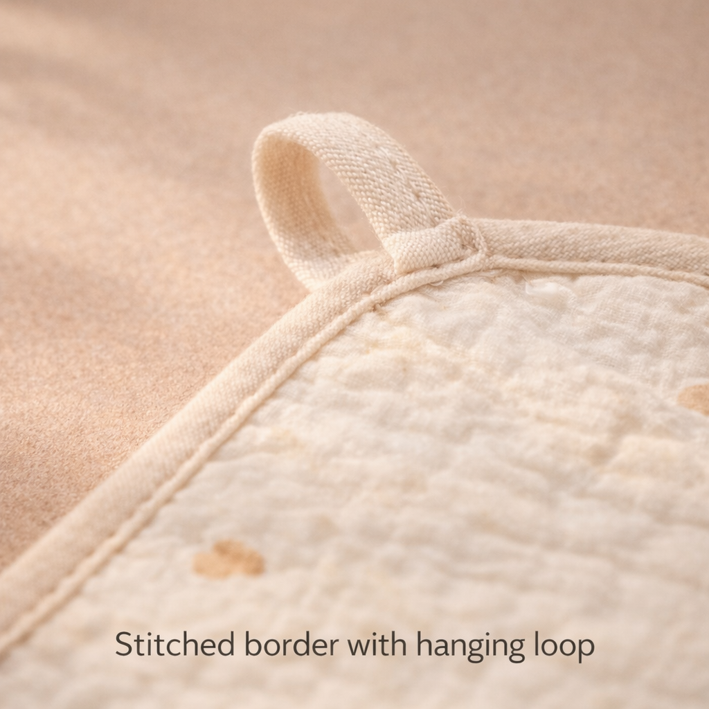 6-Layer Muslin Napkins with Hanging Loop (Pack of 4) | 25 x 25 cm