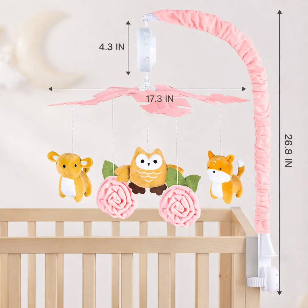 Baby Crib Hanging Toy with Music + 360° Rotation (Infant Crib Toy with Projector - Multicolor)