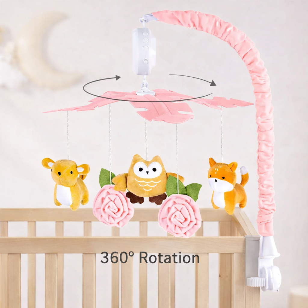 Baby Crib Hanging Toy with Music + 360° Rotation (Infant Crib Toy with Projector - Multicolor)