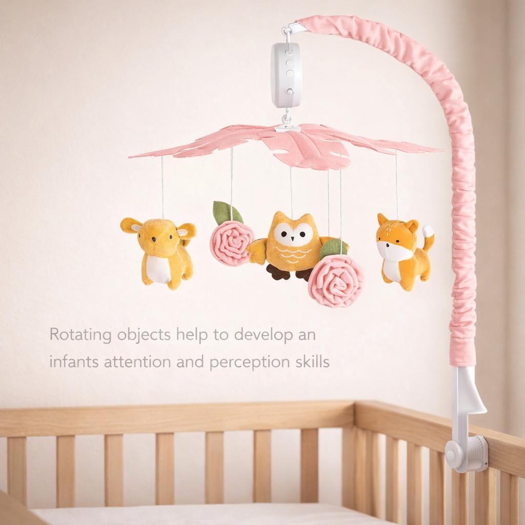 Baby Crib Hanging Toy with Music + 360° Rotation (Infant Crib Toy with Projector - Multicolor)