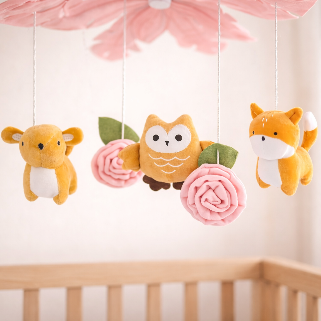 Baby Crib Hanging Toy with Music + 360° Rotation (Infant Crib Toy with Projector - Multicolor)