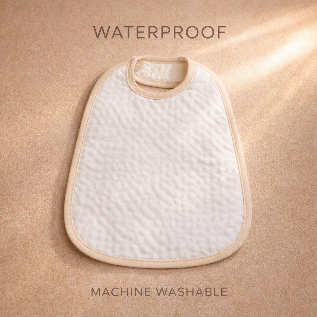 Muslin Bibs with Waterproof Layer (33 × 23 cm) | Pack of 3/5
