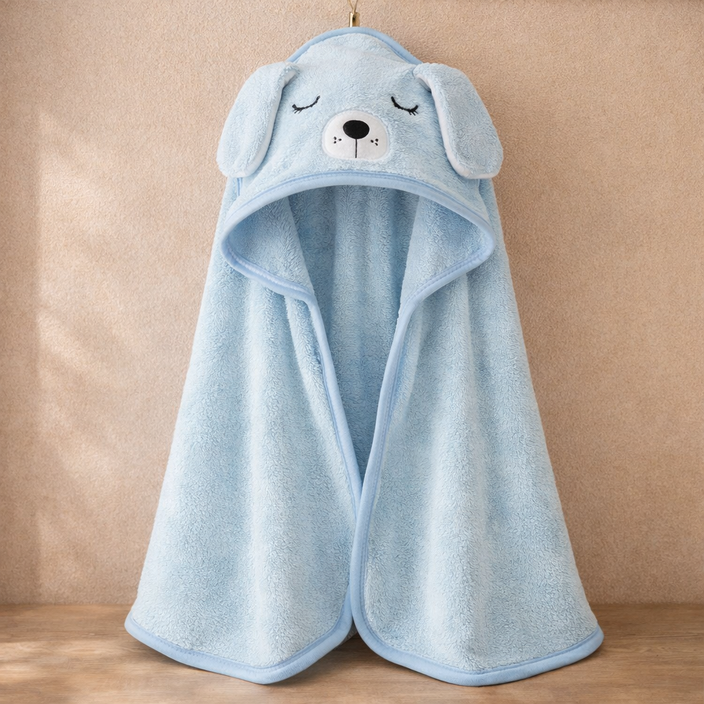 Hooded Baby Towel Puppy Design | Ultra Soft & Absorbent Bath Towel for Newborn & Infant | Natural Baby Stuff for Boys & Girls | Premium Towel for Bathtub Use