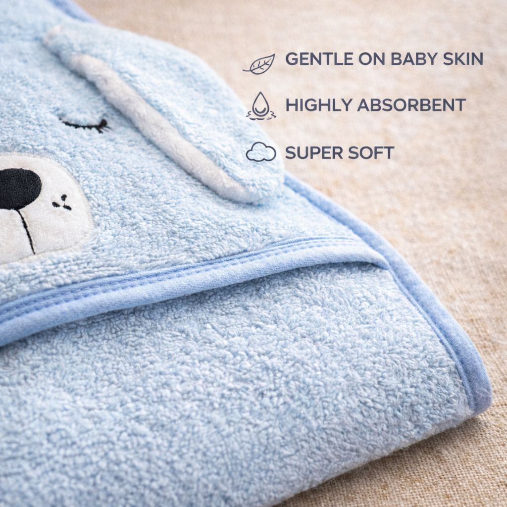 Hooded Baby Towel Puppy Design | Ultra Soft & Absorbent Bath Towel for Newborn & Infant | Natural Baby Stuff for Boys & Girls | Premium Towel for Bathtub Use
