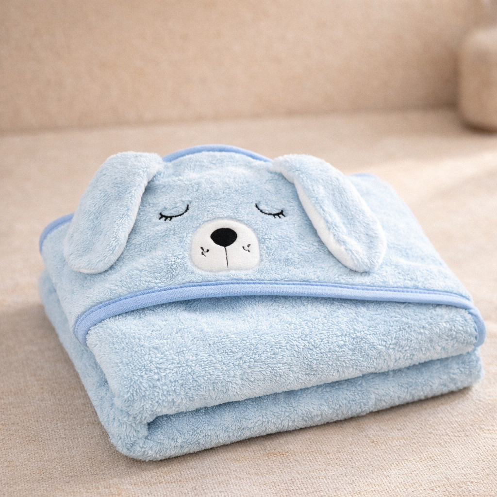Hooded Baby Towel Puppy Design | Ultra Soft & Absorbent Bath Towel for Newborn & Infant | Natural Baby Stuff for Boys & Girls | Premium Towel for Bathtub Use