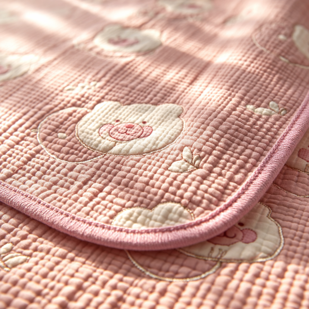 Luxurious 6-Layer Muslin Baby Blanket (110 × 110 cm) | Reversible, Breathable, Soft & All-Season Comfort | Teddy Print