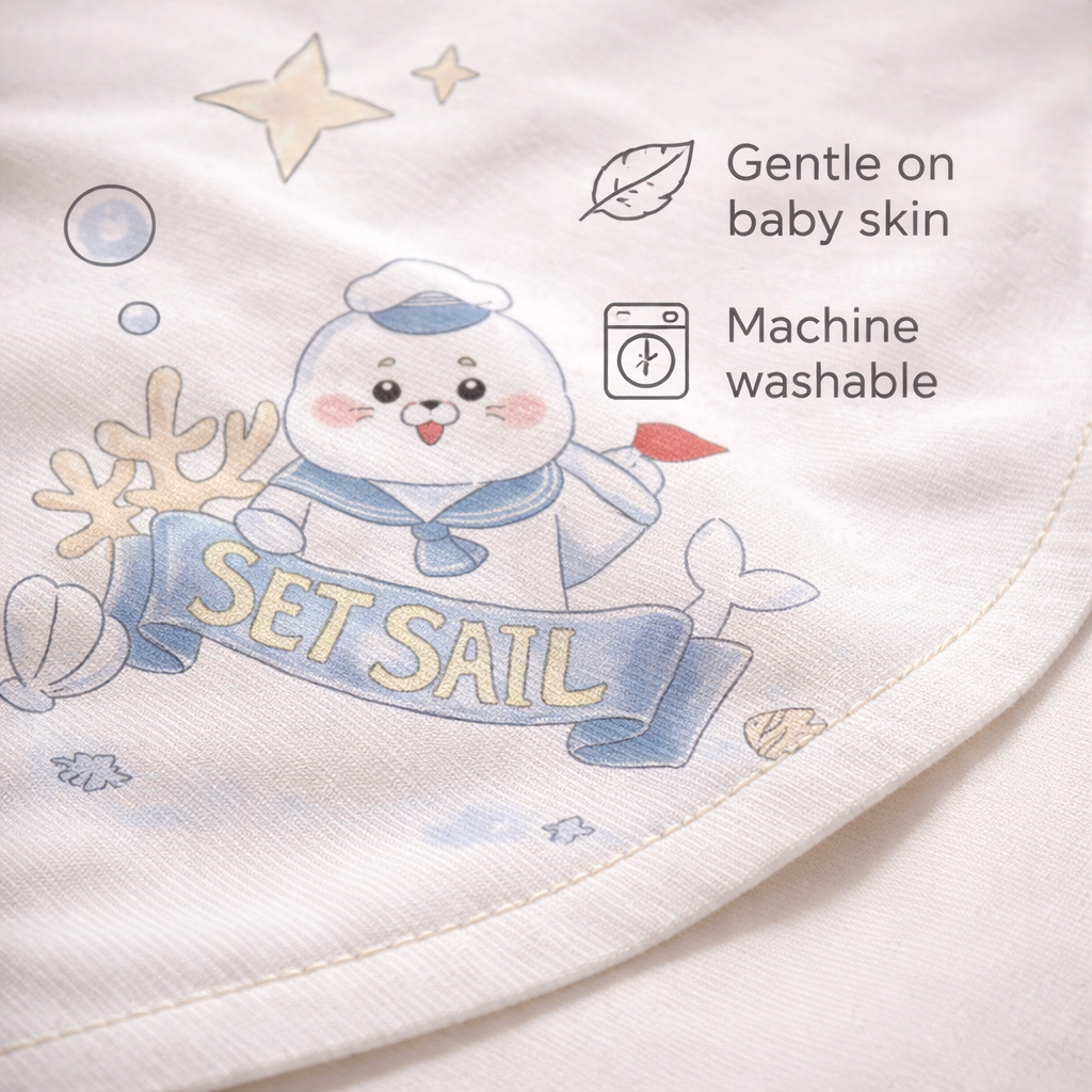 Water Seal Printed Bamboo Fibre Ultra-Thin Baby Swaddle Blankets | 110 x 110 cm