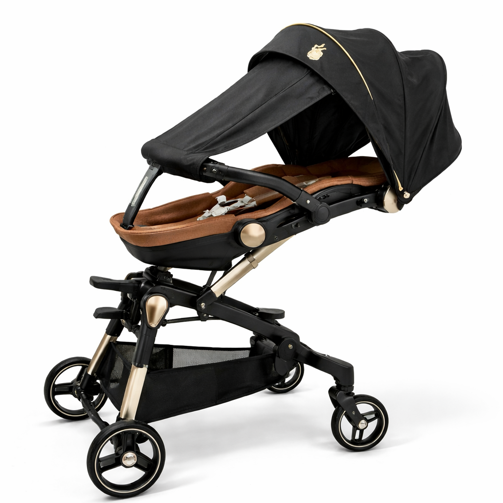 360° Rotatable Baby Stroller with Removable Feeding Table | Stroller with food tray and cup holder | Parent facing | Adjustable recline