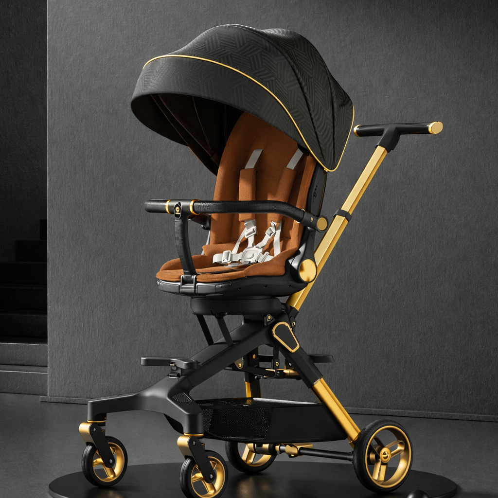 360° Rotatable Baby Stroller with Removable Feeding Table | Stroller with food tray and cup holder | Parent facing | Adjustable recline