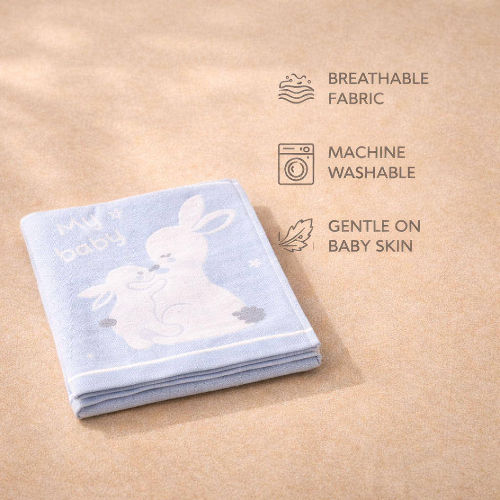 Cotton Napkins (Pack of 3) – Soft Baby Face & Feeding Napkins (25×25 cm)