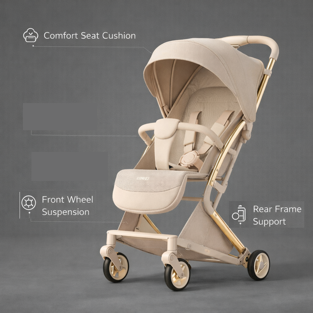 Jogging & Gliding Baby Stroller with Basket Under | Stroller for mall, doctor visit, flight, train, daily use | Stroller for 0 to 3 years | Adjustable recline