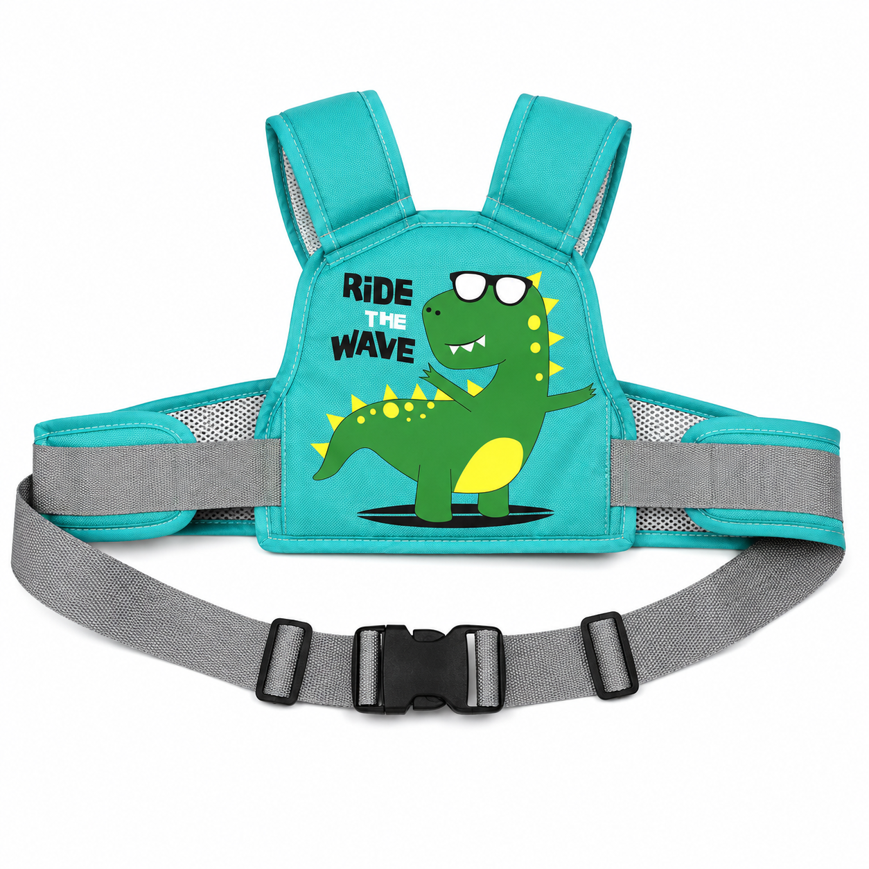 Green Dino Kids Safety Belt for Two-Wheeler