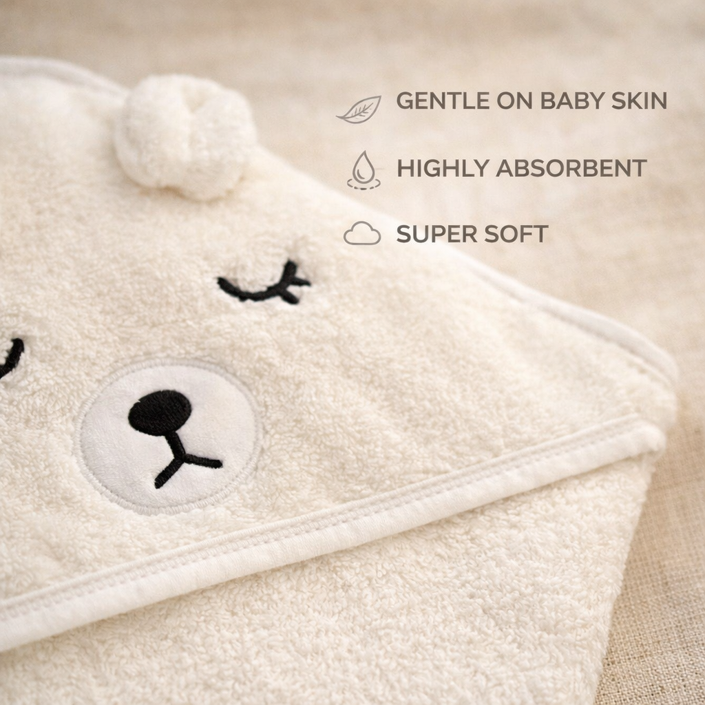 Hooded Baby Towel Puppy Design | Ultra Soft & Absorbent Bath Towel for Newborn & Infant | Natural Baby Stuff for Boys & Girls | Premium Towel for Bathtub Use