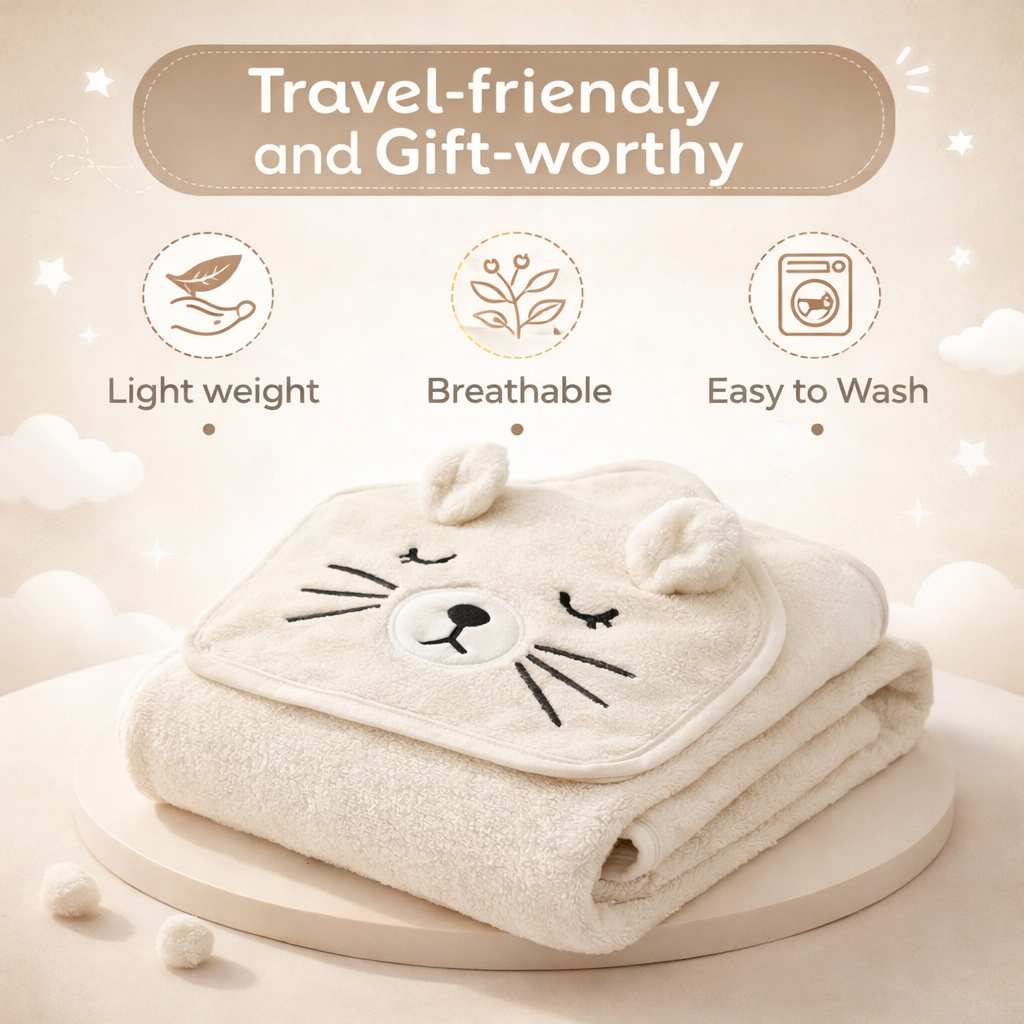 Hooded Baby Towel Puppy Design | Ultra Soft & Absorbent Bath Towel for Newborn & Infant | Natural Baby Stuff for Boys & Girls | Premium Towel for Bathtub Use