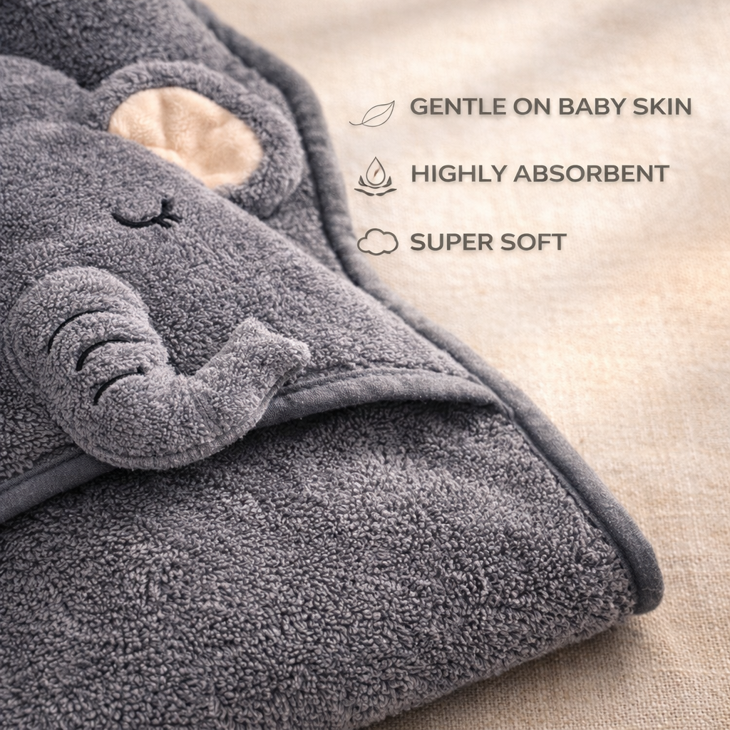 Hooded Baby Towel Puppy Design | Ultra Soft & Absorbent Bath Towel for Newborn & Infant | Natural Baby Stuff for Boys & Girls | Premium Towel for Bathtub Use