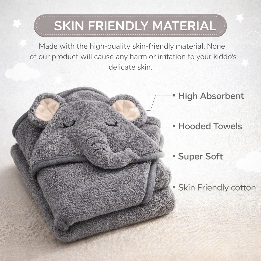 Hooded Baby Towel Puppy Design | Ultra Soft & Absorbent Bath Towel for Newborn & Infant | Natural Baby Stuff for Boys & Girls | Premium Towel for Bathtub Use