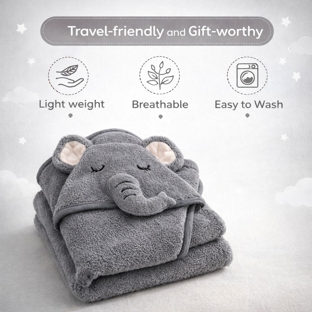 Hooded Baby Towel Puppy Design | Ultra Soft & Absorbent Bath Towel for Newborn & Infant | Natural Baby Stuff for Boys & Girls | Premium Towel for Bathtub Use