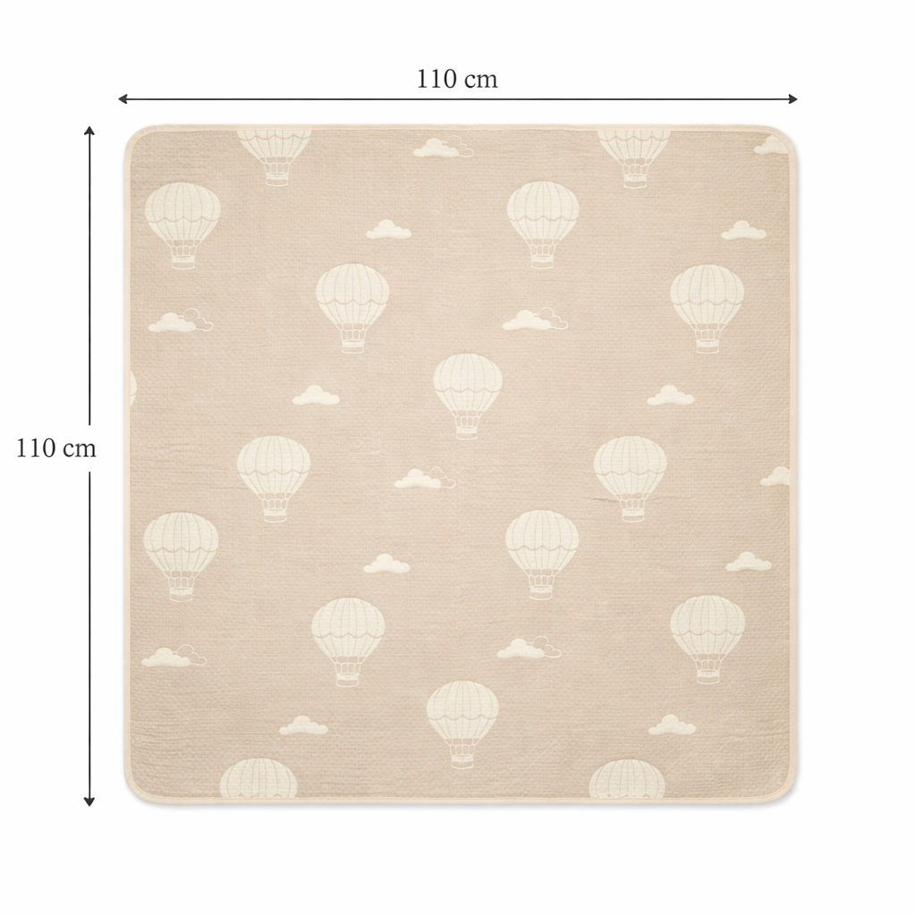 Hot air Baloon Print Luxurious 6-Layer Muslin Baby Blanket (110 × 110 cm) | Reversible, Breathable, Soft & All-Season Comfort