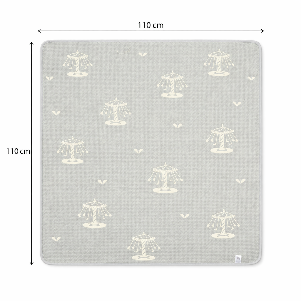 Carousel Print Luxurious 6-Layer Muslin Baby Blanket (110 × 110 cm) | Reversible, Breathable, Soft & All-Season Comfort