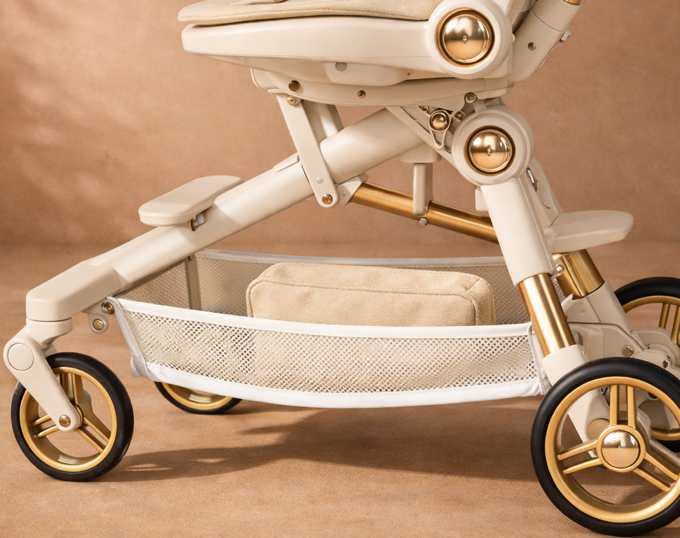 360° Rotatable Baby Stroller with Removable Feeding Table | Stroller with food tray and cup holder | Parent facing | Adjustable recline