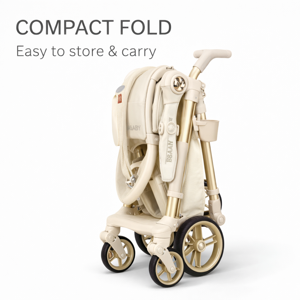 360° Rotatable Baby Stroller with Removable Feeding Table | Stroller with food tray and cup holder | Parent facing | Adjustable recline
