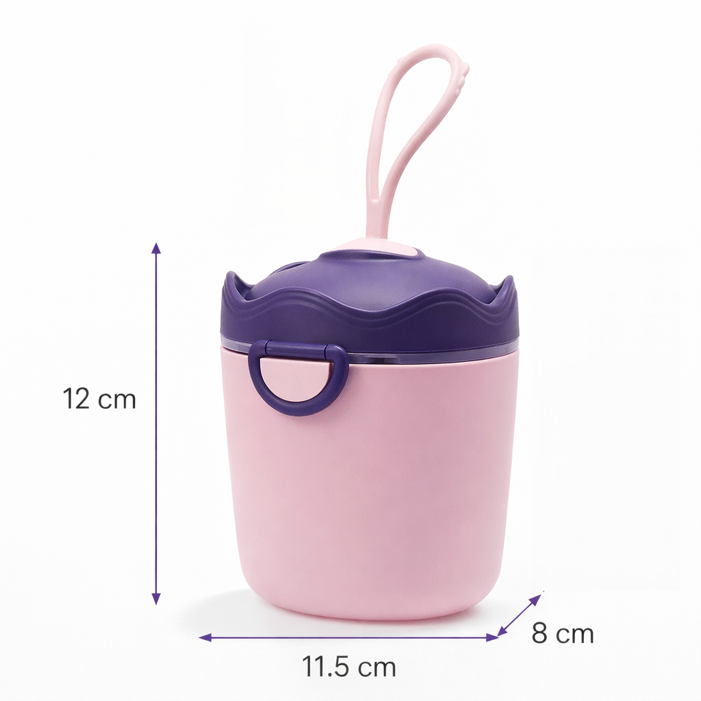 Baby Formula / Powder Storage Container (200 ml) with Airtight Lid + Built-in Spoon | Travel Friendly | Leak Proof