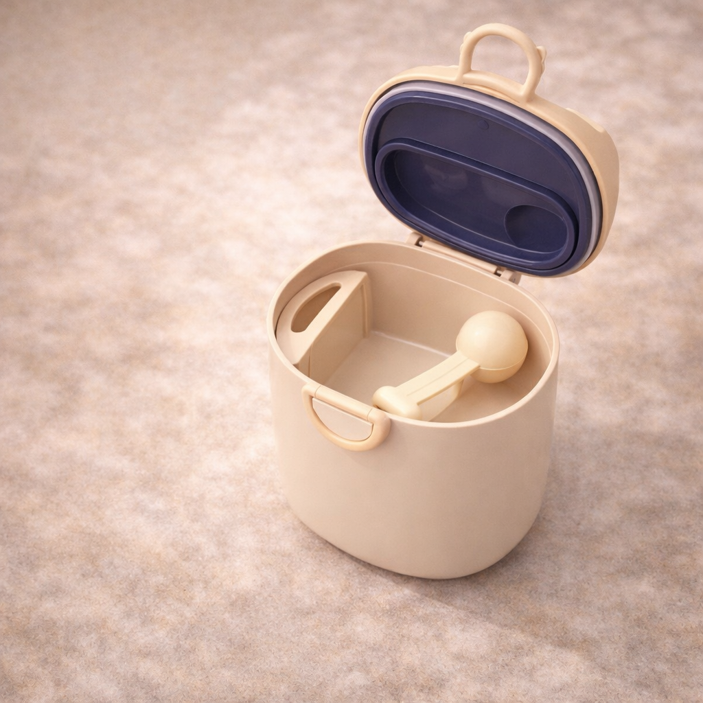 Baby Formula / Powder Storage Container (200 ml) with Airtight Lid + Built-in Spoon | Travel Friendly | Leak Proof