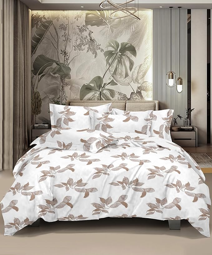 Cotton Aesthetic Bedsheet White Brown