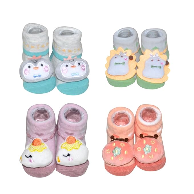 Cotton Anti-Slip Socks for Baby Set of 4