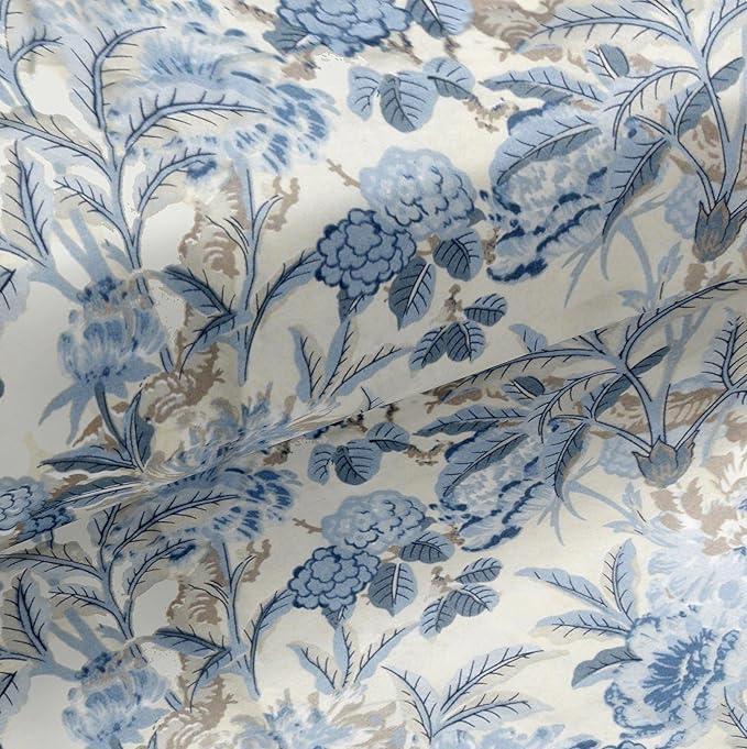 Cotton Bedsheet Victorian Blue