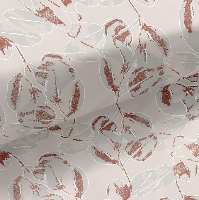 Cotton Double Bed sheet in Leaf Canopy Peach