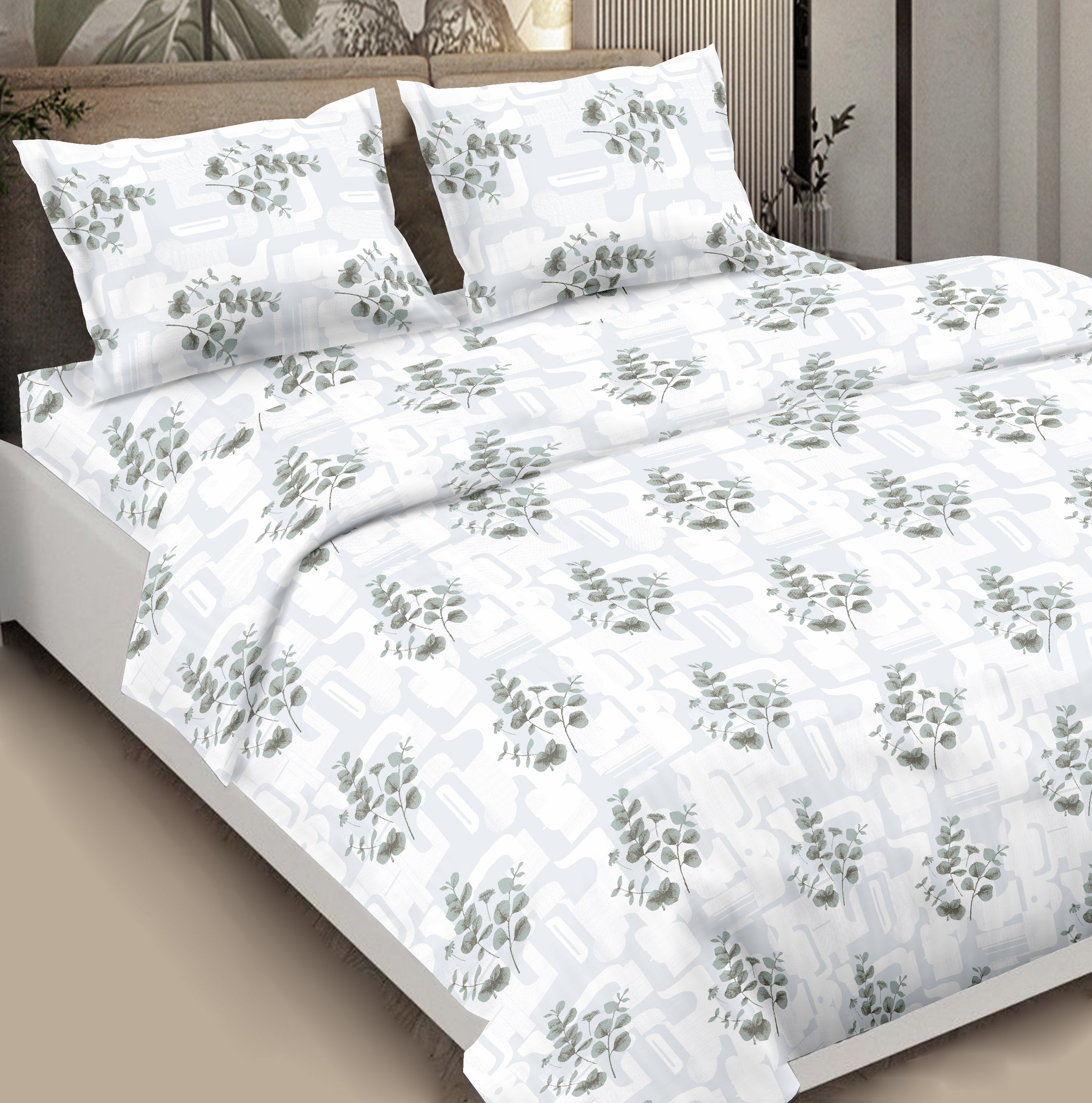 Cotton Queen Size Bedsheet in Blue