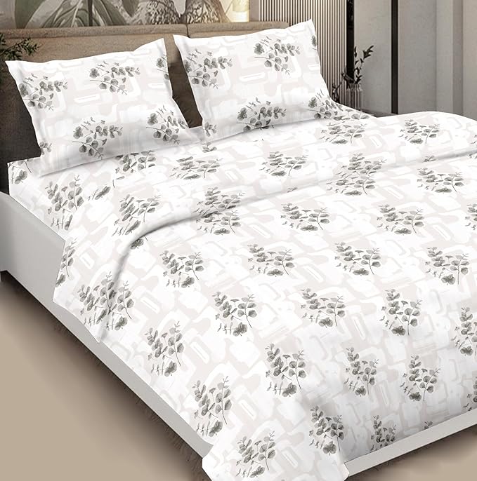 Cotton Queen Size Bedsheet in Brown Color