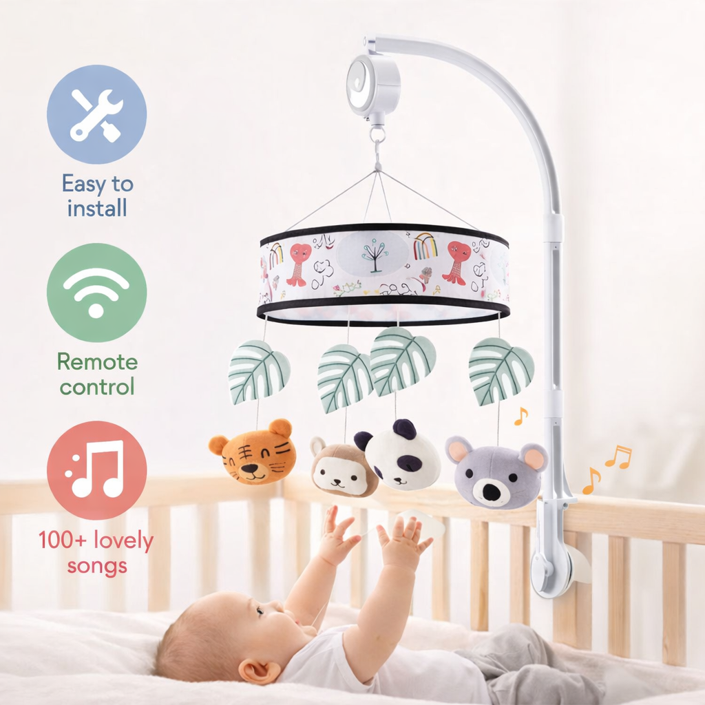 Baby Crib Hanging Toy with Music + 360° Rotation (Infant Circular - Crib Toy)